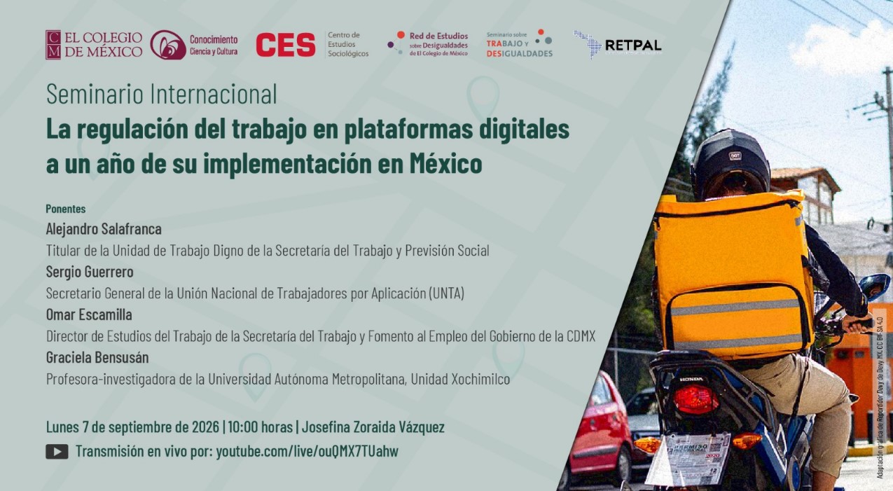 RETPAL debate no Colmex a regulação do trabalho em plataformas no México.